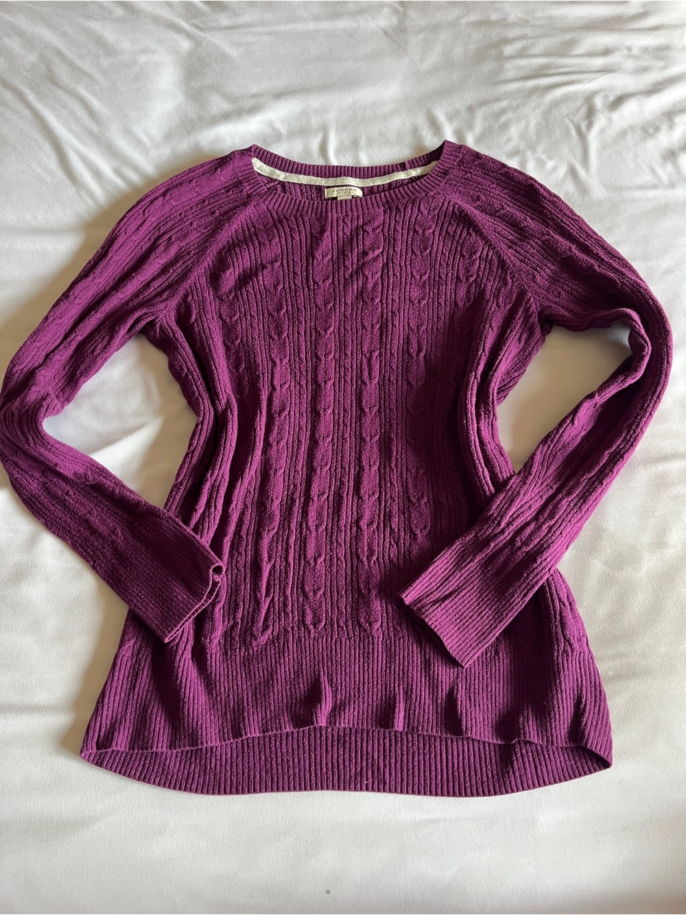 Sonoma Lifestyle Petite XS Purple Cable Knit Long Sleeve Sweater